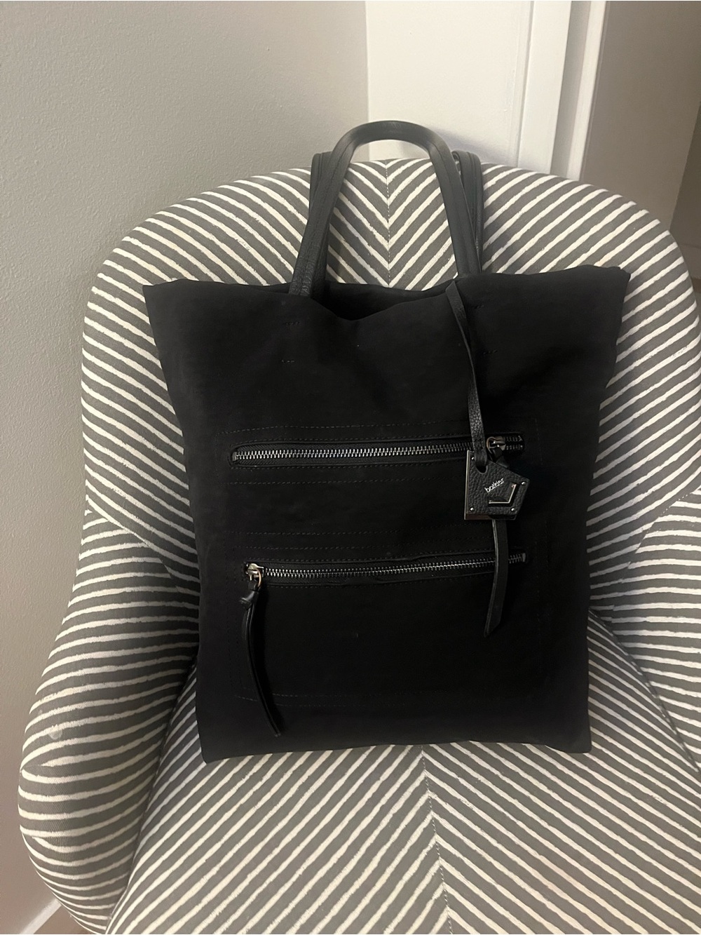 Black Botkier Tote Bag with Front Zip Pockets